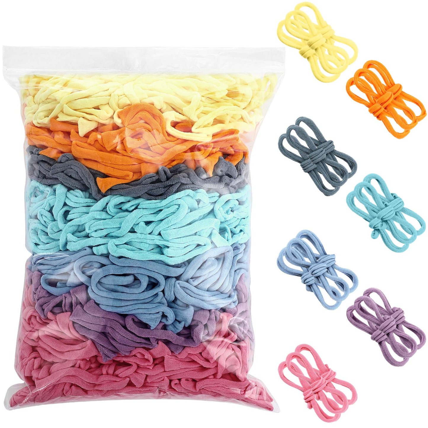 Daifunli 600 Pcs 10 Inch Potholder Loom Loop Bulk Weaving Loop Craft Kit Colorful Flexible Potholder Loom Complete Kit to Weave 18 Large, Refill Elastic Weaving for DIY Crafts Supplies(Bright Color)