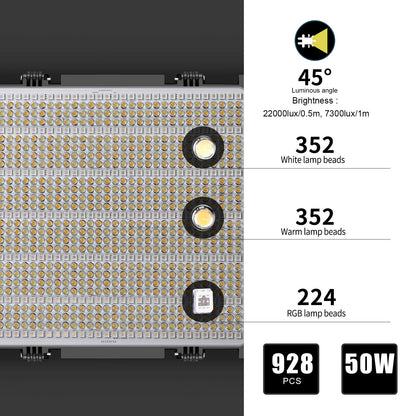 GVM RGB LED Video Light, 50W Video Lighting Kit with APP Control, 1200D Photography Lighting kit for YouTube Studio, 3 Packs Led Panel Light, 3200K-5600K, Aluminum Alloy Shell, CRI 97