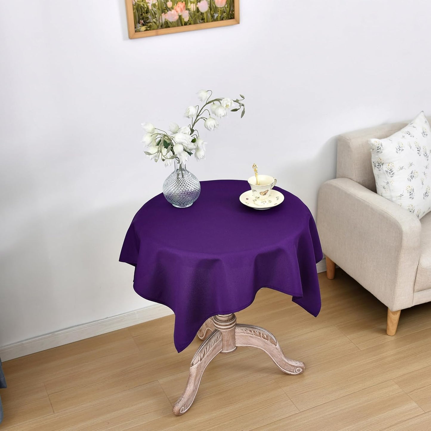 Viiamacki 36 36 Inch, Square Small Tablecloth, x Stain and Wrinkle Resistant Machine Washable Polyester Table Cloth