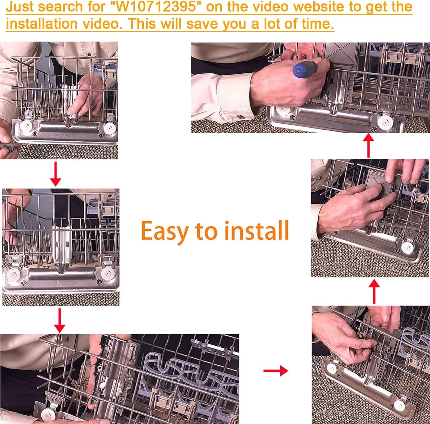 Dishwasher Top Rack Adjuster by SupHomie, Compatible with Various Whirlpool Models