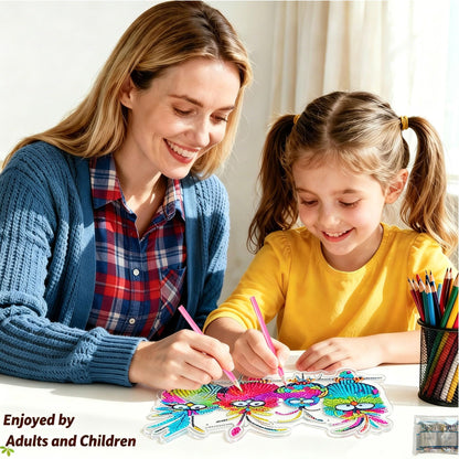 Diamond Art Painting Kits for Adults Beginners & Teens, Easy Gem Art Owls Gem by Number, 5D Small Hanging Diamond Art Birds DIY Craft for Window Wall Decor, Unique Gift 9.5x7.5 in
