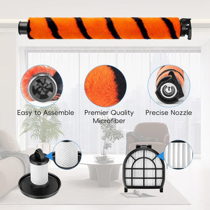Amyehouse Brush Roller Foam Hepa Felt Filters Compatible with Shark LZ600 LZ601 LZ602 LZ602C APEX UpLight Lift-Away DuoClean Vacuum Cleaner # XFFLZ600 & XHFFC600