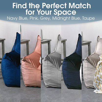 Foamma Bean Bag Sofa Chair, Gray - Bean Bag Chair with Armrests, Bean Bag Couch with High-Density Foam, Reading Chair, Lounge Chair for Bedroom, Large Bean Bag Chairs for Adults - 40" x 60" x 32"