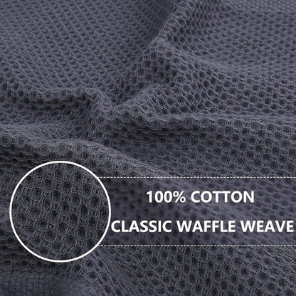 Homaxy 100% Cotton Waffle Weave Dish Cloths - Ultra Soft & Absorbent | 12x12 Inches, Dark Grey (6-Pack)
