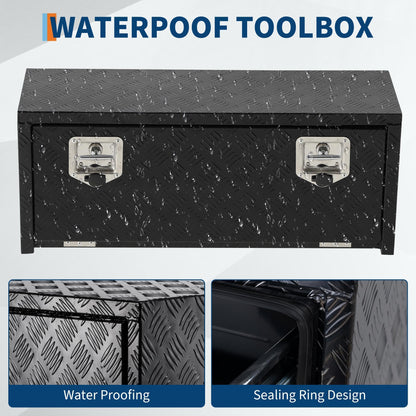 ActiveTrail Heavy Duty Aluminum Truck Bed Tool Box, Waterproof Trailer Storage Box with t-Handle & Lock, 18"X18"X36" Storage Toolbox for Pickup Truck Bed, RV, Trailer