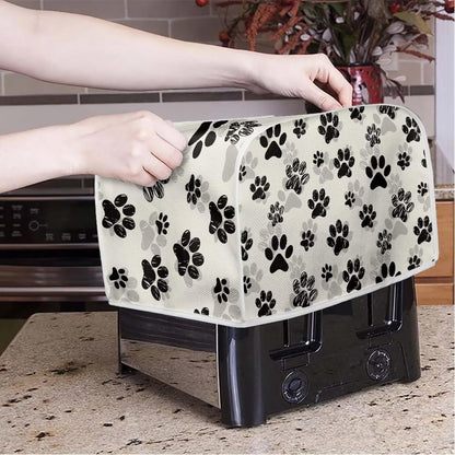 Dog Paw Toaster Covers 4 Slice, Anti Dust Cover for Most Standard Toasters, Small Kitchen Appliance Protector