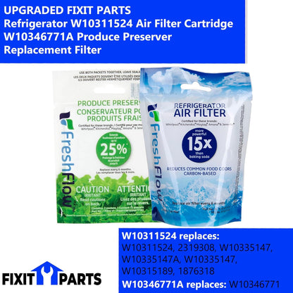 Refrigerator Air Filter Cartridge W10311524 W10346771A Produce Preserver Replacement Filter