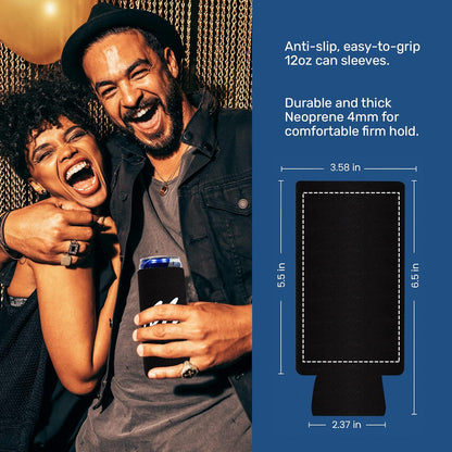 QualityPerfection Mr & Mrs Slim Can Cooler Sleeves, 2 Pack Insulated Neoprene Thermocoolers for 12 oz Drinks