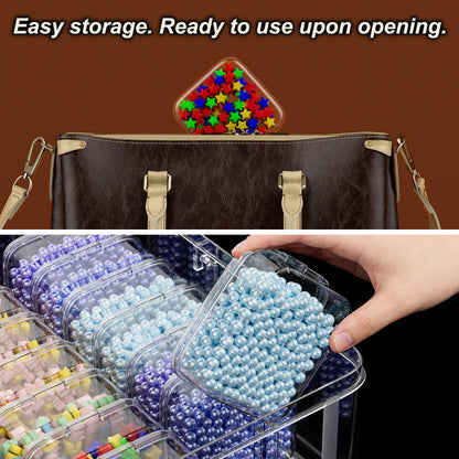 Bead Organizer Box, 84 Pcs Small Plastic Containers with Lids, 4-Tier Stackable Storage Box, Clear Organizers for Jewelry Toys Craft Storage