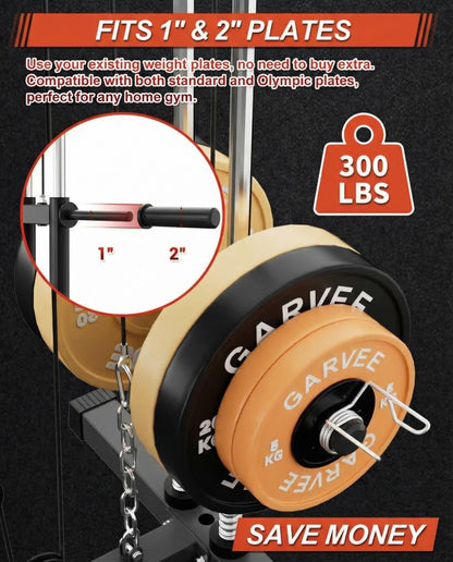 Home Gym Machine, Weight Machines for Home Gym Full Body Workout Strength Training Equipment with Chest Press, Leg Extension, LAT Pulldown and Cable System