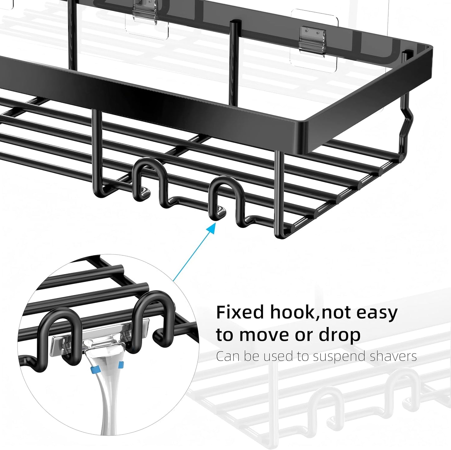 Moforoco Shower Caddy Basket Shelf - Rustproof Black Wall Organizer with Soap Holder | 3-Pack Set