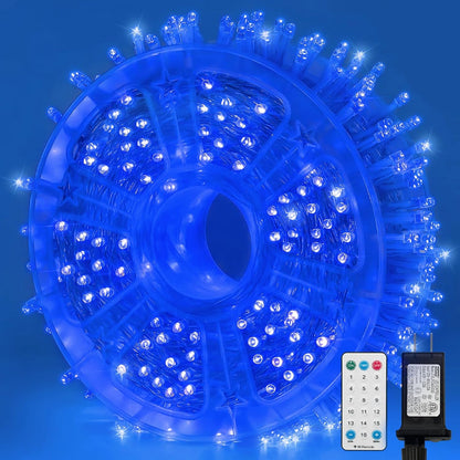 165FT 500 Lights,16 LAMPHOME LED Blue Christmas Modes Connectable Fairy String Lights, Plug in Indoor Outdoor Blue