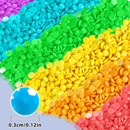 CAIOVSE 60000 Pieces 120 Color Diamond Painting Beads, Round Drills 5D Diamond Rhinestones Art Accessories for Crafting, Flat Bottom Round Resin Diamond for DIY GEM Art Craft (500PCS Per Bag)