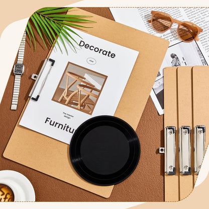 Henoyso 8 Pcs 11x17 Clipboard Wooden Horizontal Lap Board Extra Large Wood Clip Board with Low Profile Clip Desk Brown Landscape for Drawing Sketch Art for Classroom Office School Architects