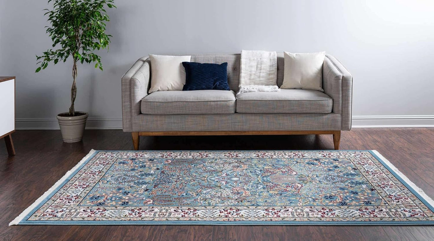 2' 2 3' Rugs.com Rabia Collection Rug x Blue Low Rug Perfect for Entryways, Kitchens, Breakfast Nooks, Accent Pieces