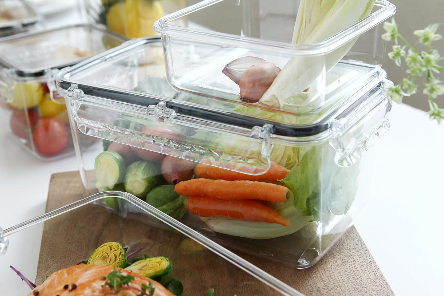 Crystal Lock Airtight Food Storage Containers Set with Lids | BPA-Free Meal Prep Container | Leak-Proof Kitchen Fridge