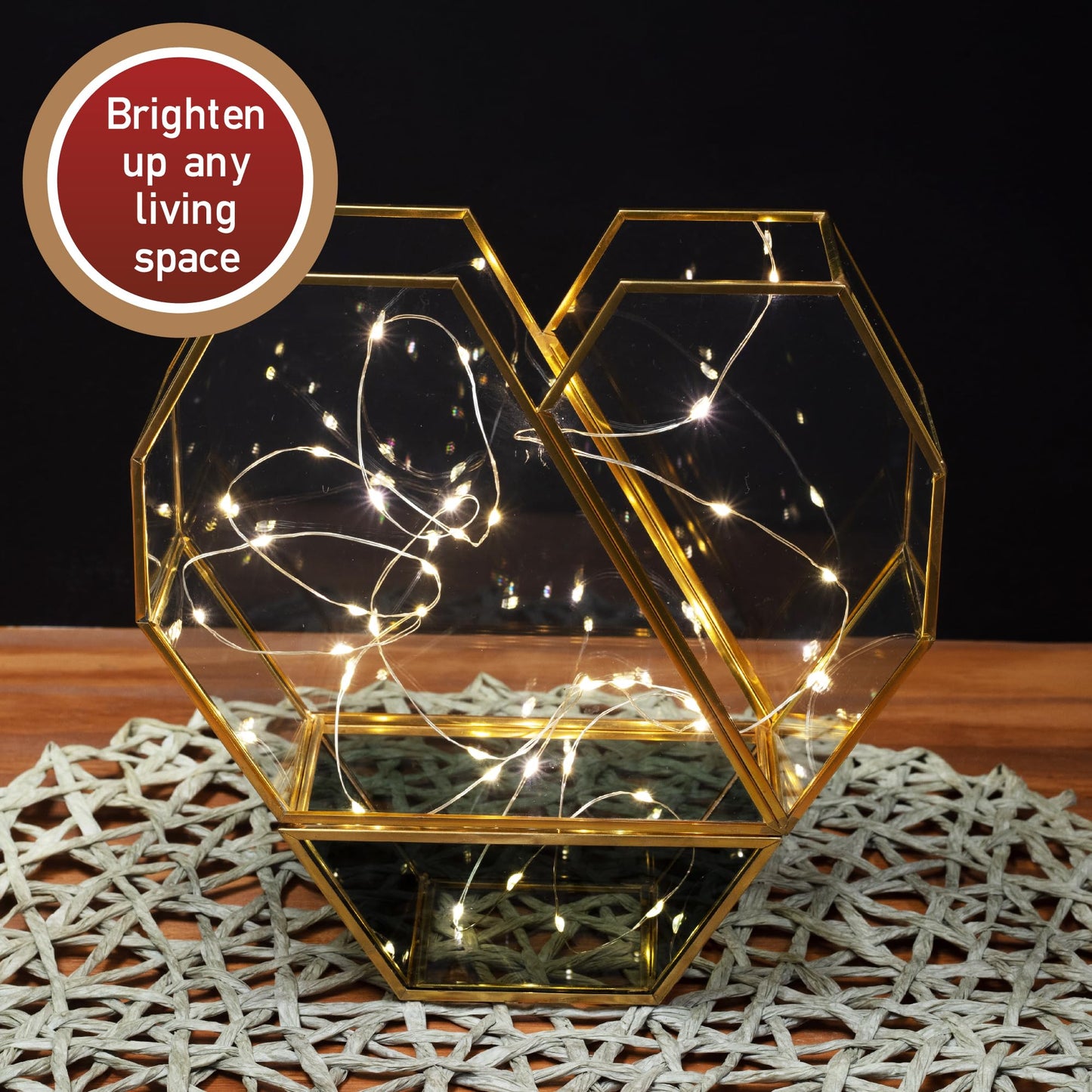 D'Eco Glass Heart Centerpiece (8x8x2.5)- Tabletop Planter Terrarium - Spring Home Decor & Wedding Letterbox - Fill with Succulents, Cacti, Air Plants, Moss, Flowers for Plant Lovers