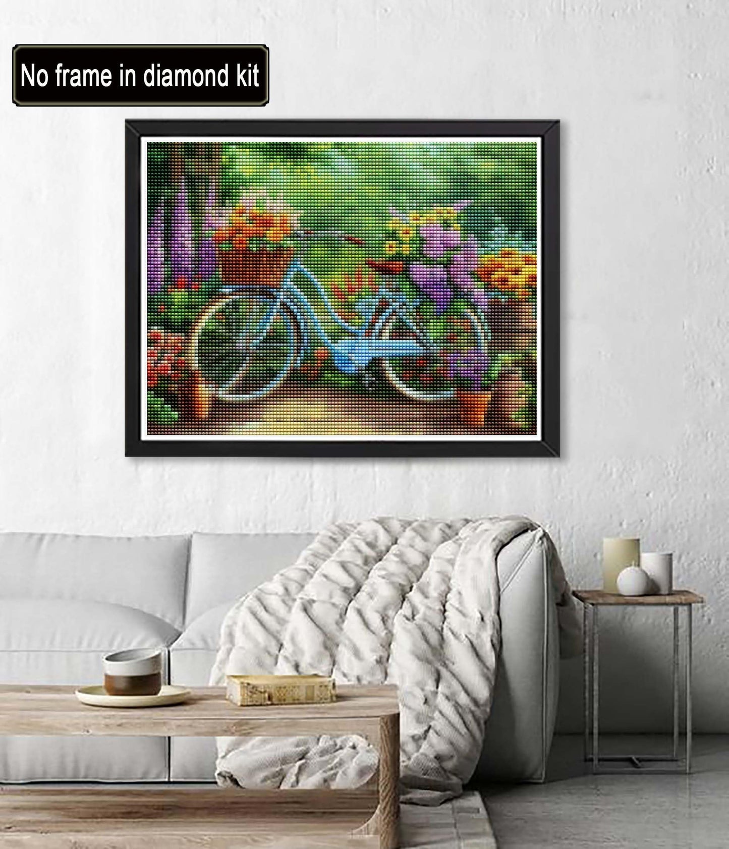 Diymood 5D Diamond Painting Garden Flower, Paint with Diamond Art Kits for Adults Cycling, by Numbers Kits Full Drill Rhinestone for Home Wall Decor 40x50