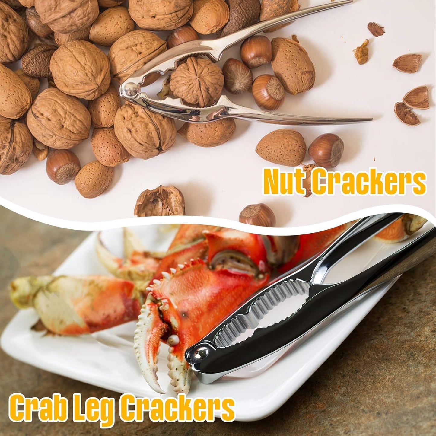 12 Set Set Pcs Crab Crackers and Tools Heavy Duty Seafood Tools Crab Leg Crackers Lobster Nut Crackers Opener Home