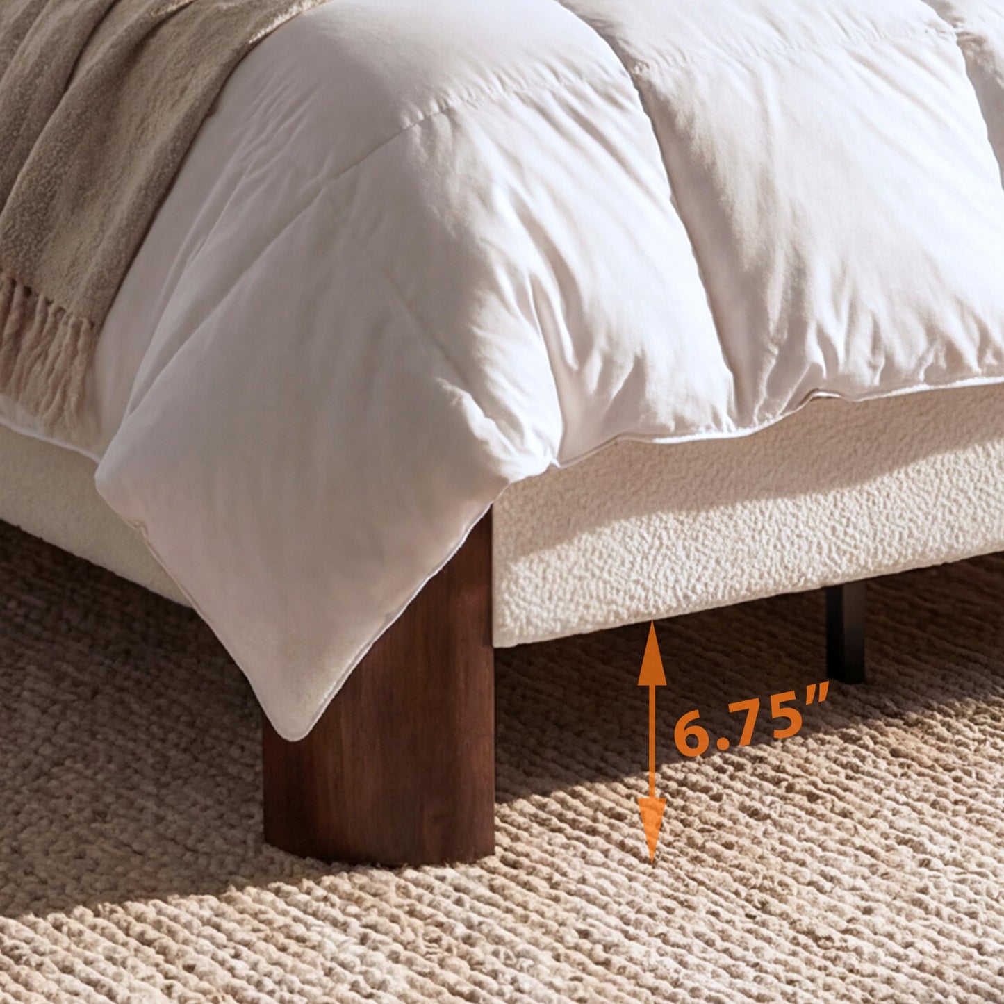 Merax King Size Upholstered Platform Bed Frame with Large Curved Headboard,Built-in Floating Shelves,Wood Slats and Metal Support for Bedroom,Noise-Free