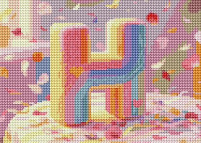 INZTXKRI 5D Full Drill Letter Diamond Painting Kit for Adults, Stress Relief DIY Craft Set, Round Resin Diamonds, Premium Linen Canvas, Home Wall Decor, Birthday/Christmas Gift (12×16inch) (H)