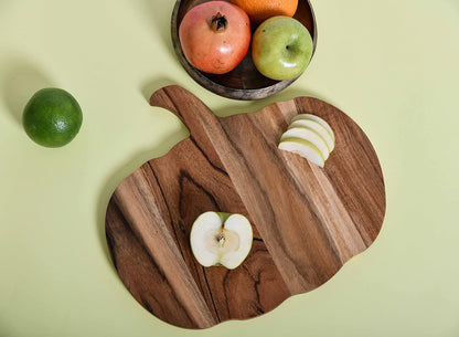 Pumpkin Bamboo Serving & Cutting Board, The Nightmare Before X-MAS Gift, 12''L x 13''W, Brown (WL-CB-016)