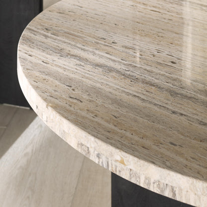 SAFAVIEH Couture Collection Shayne Travertine/Black Solid Wood Coffee Table