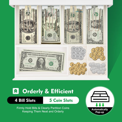Ageanbri Cash Management System Electronic POS System Commercial Cash Register with Flat Keyboard&Thermal Printer,Multifunctional Cash Register 47 Keys LED for Retail/Restaurant (White)