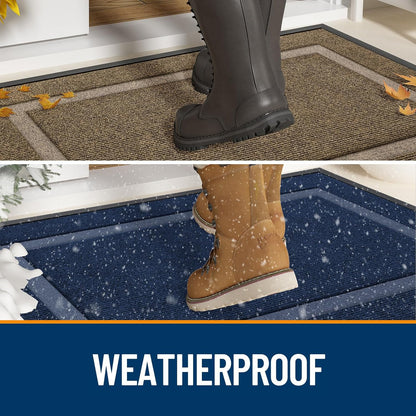 OLANLY Waterproof Front Door Mat - All-Season Indoor/Outdoor Doormat, Easy Clean, 47x23, Tangerine Orange