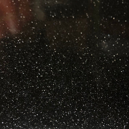 Sparkle Vinyl Fabric, Smooth Glitter Faux Leather Sheets, Shiny Material, Great for Upholstery Bag Making Hair Bows Clips Earrings DIY and Craft Projects - 1 Foot 12"x54" (Black)