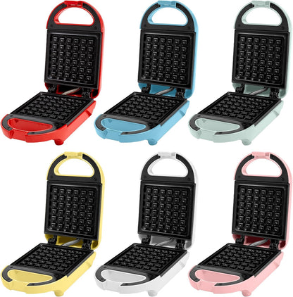 Tasty Mini Nonstick Waffle Maker - Perfect for Individual Waffles, Hash Browns, and Brownies, 600W, Blue