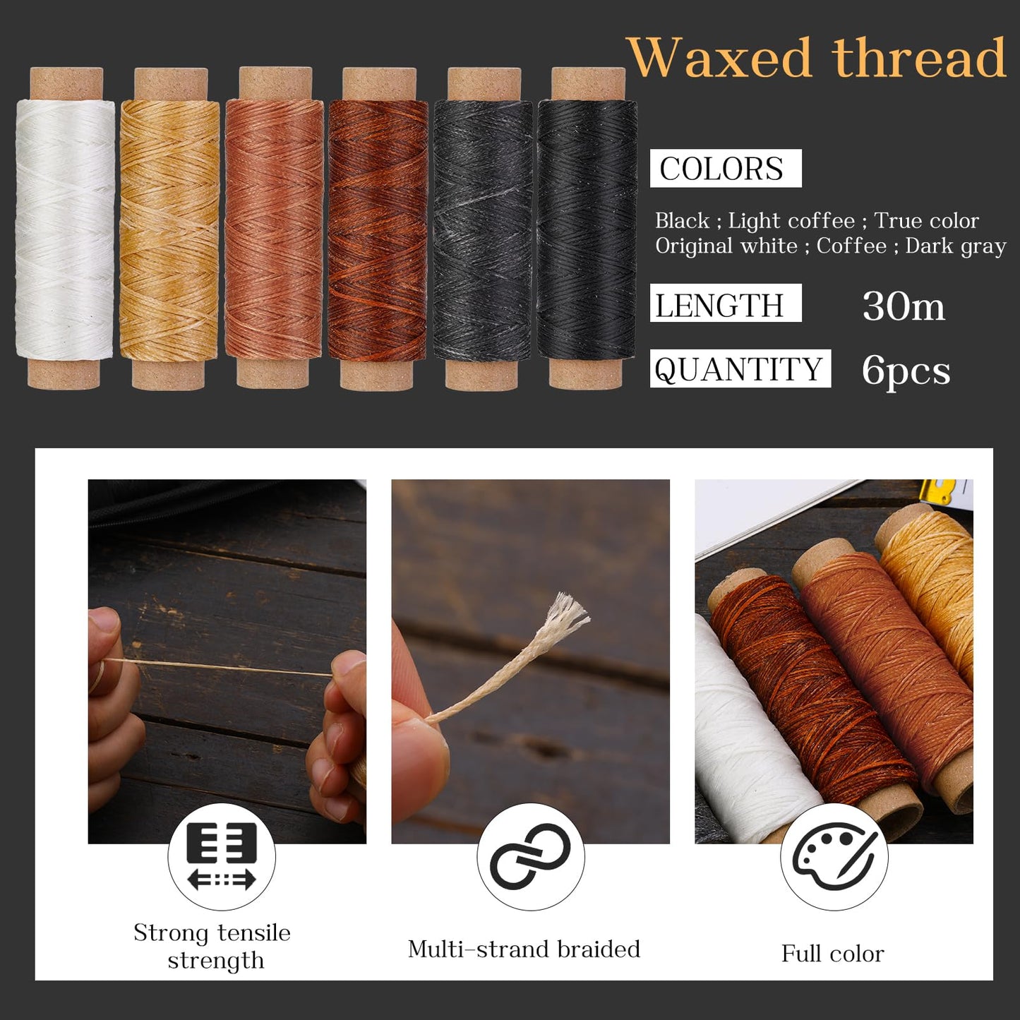 QMNNMA 40pcs Sewing Awl Kit with Bag, Portable Awl Tool Stitching with Instructions, Speedy Stitcher Sewing Awl Kit for DIY Leather Sewing Repair Craft