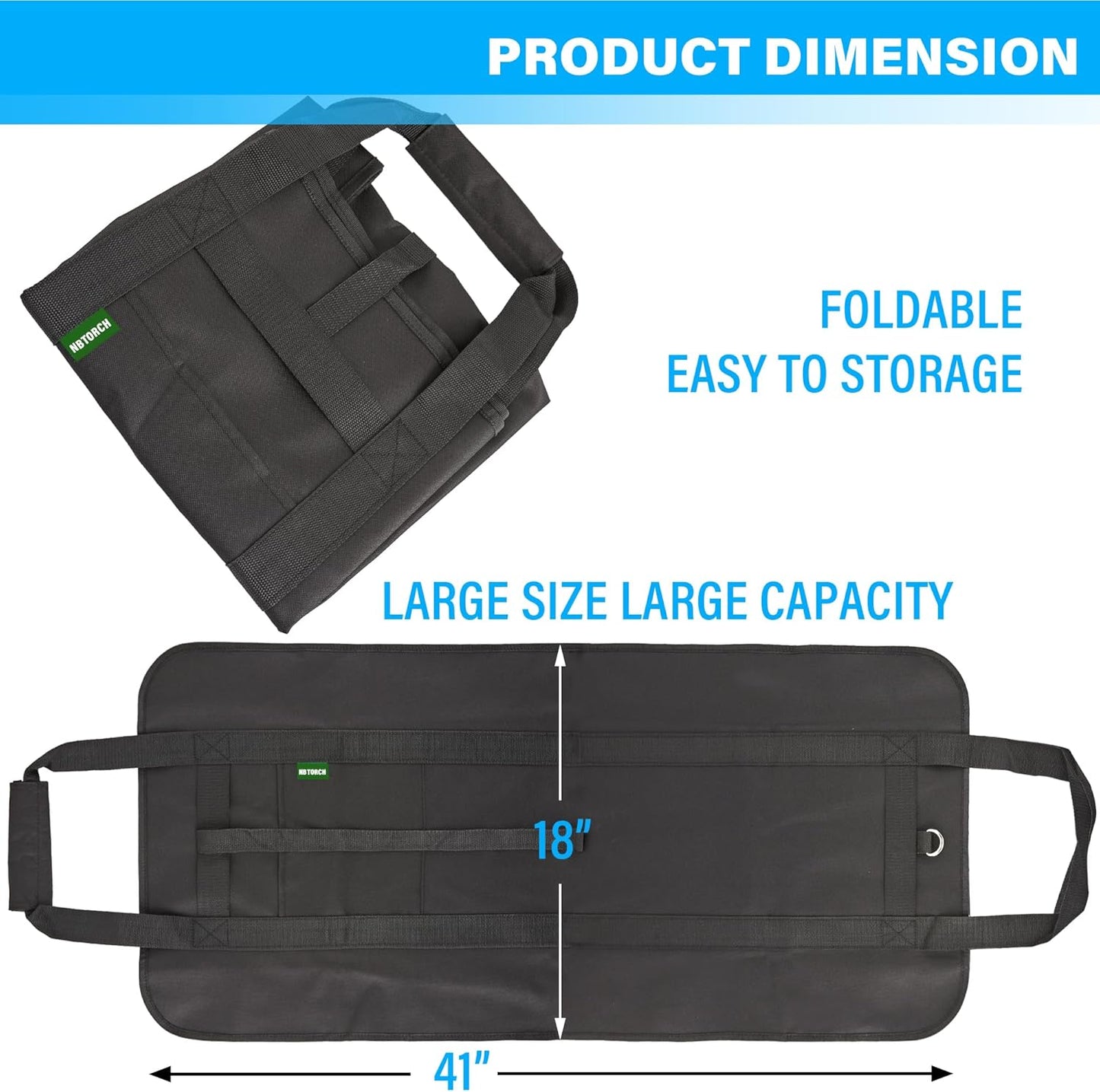 Firewood Carrier, Black Canvas Waterproof Heavy Duty Log Carrier Bag with Handle, 2PK for Fireplace and Camping