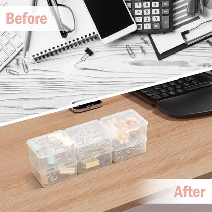 CINDALOG 2PACK Bead Storage Containers, 32 Grids Clear Plastic Bead Organizer Craft Organizers and Storage Box with Secure Hinged Lid for Jewelry Charms, Nail Jewelry Rhinestones, DIY Supply Case