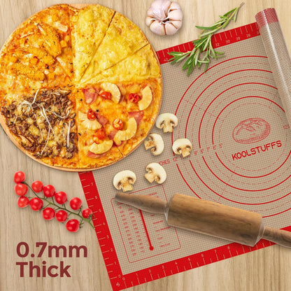 Skiennix Silicone Pastry Mat - Extra Large 26"x16" Non-Slip Baking Mat with Measurements for Easy Dough Rolling