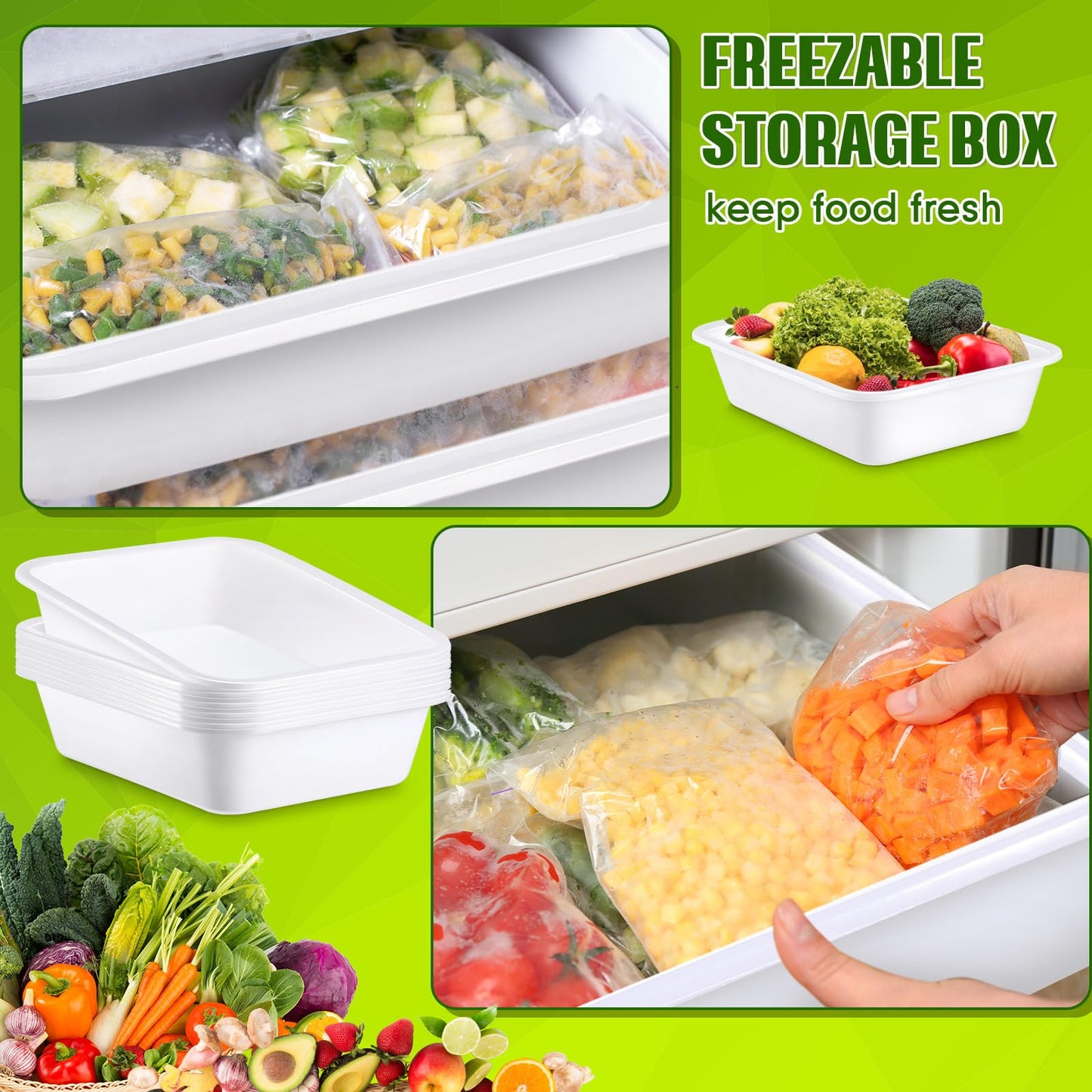 Wesiti 20 Pack 9L Commercial Bus Tubs Plastic Tub Utility Dish Bin Wash Basin Tote Box Meat Lugs Dish Pan Restaurant Supplies for Food Service Storage Butchering Fast Food Organization Kitchen, White