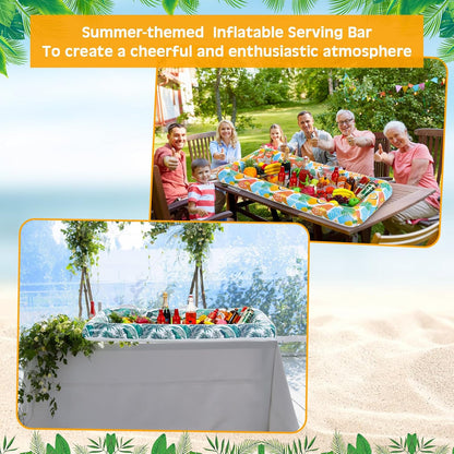 Yousoontic Inflatable Serving Bar - 3 Pcs Tiki Tropical Style Food Drink Containers for BBQ Pool Luau Party