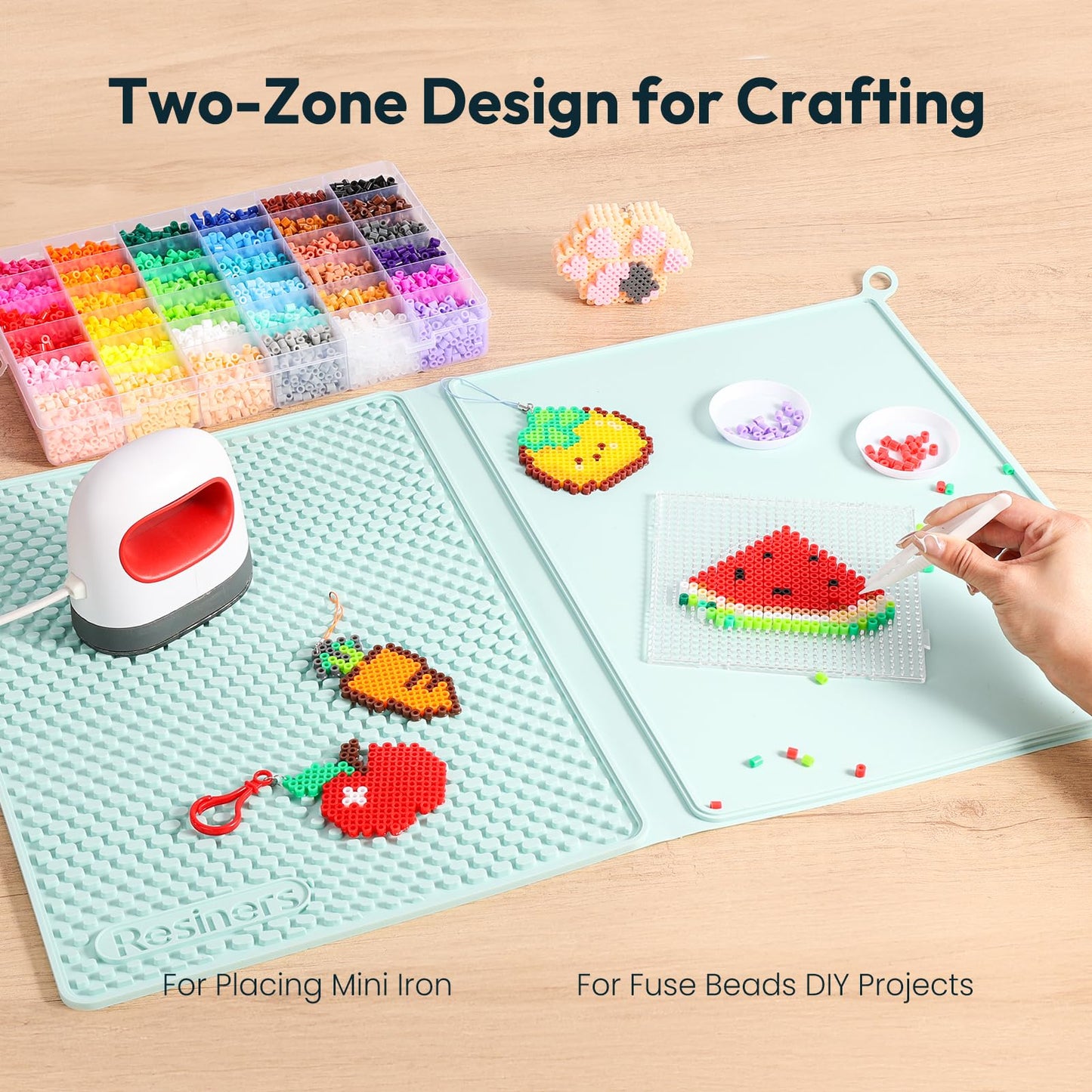 Resiners Resin Mat, 2-in-1 16" x 24" Resin Collector Mat, Heat Resistant Easy Clean Silicone Mat for Resin Molds, Crafts, Jewelry, Paint, Clay & Kitchen