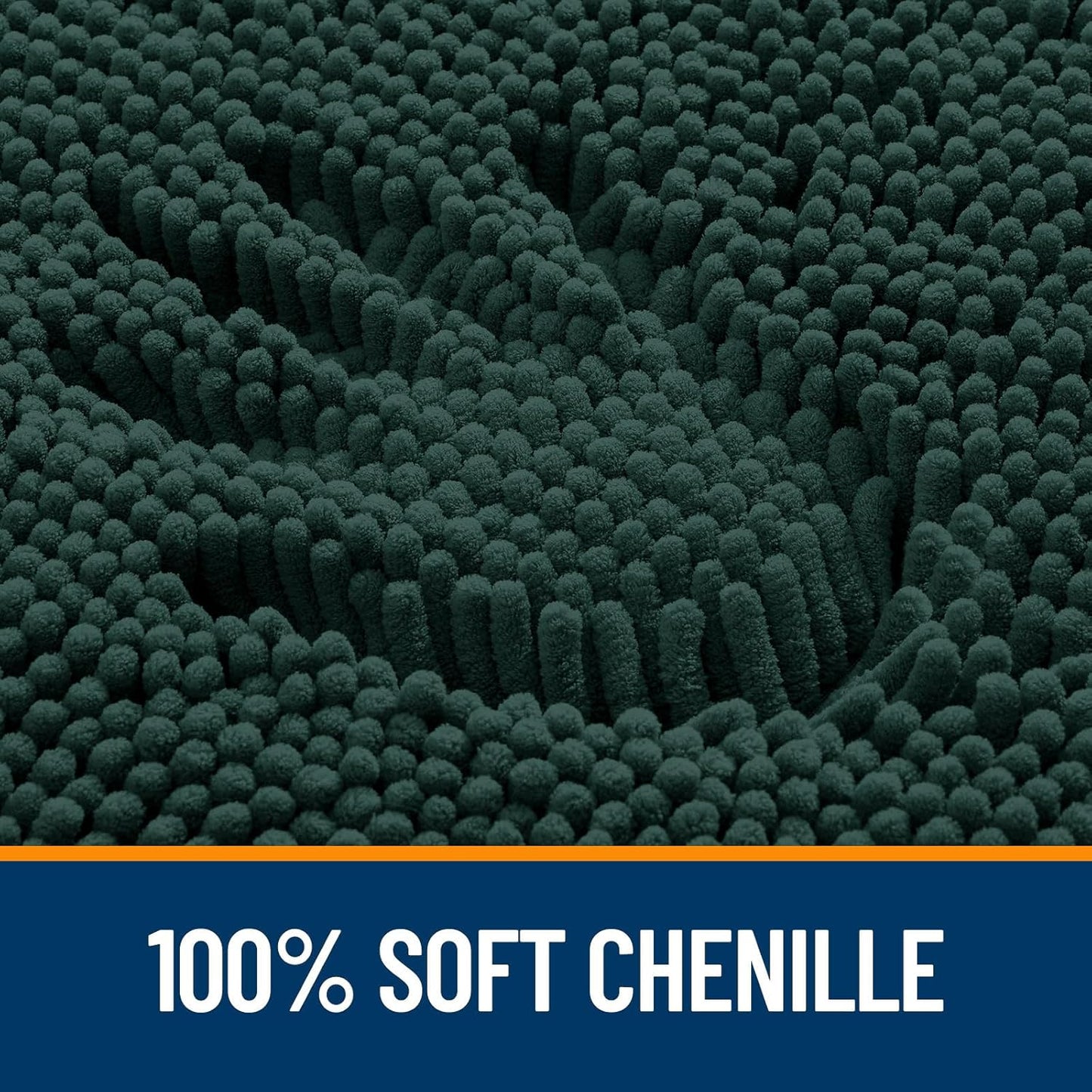 OLANLY Chenille Bath Rugs - Extra Soft & Absorbent | Quick Dry, Machine Washable, 35x24, Blackish Green