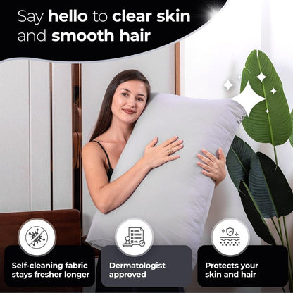 Silvery Silver Infused Bed Sheets Set - Ultra-Soft Temperature-Regulating Fabric with Self-Cleaning Technology™ that Stays Fresh 3X Longer for Hygienic Sleep