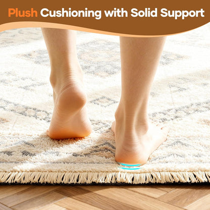 Veken Non-Slip Rug Pad Gripper - 8 x 10 Ft Felt & Silicone Backing | 1/8 Inch Thick Anti-Skid Mat