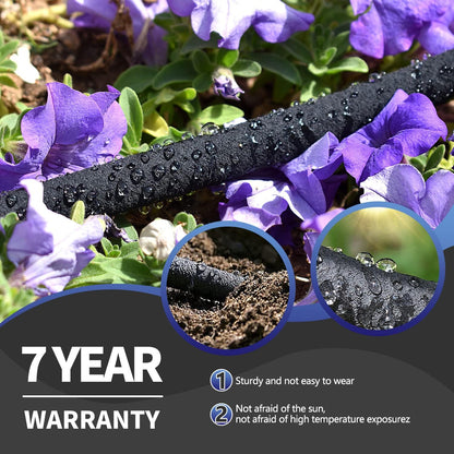 100 1/2 100 (100 Soaker Hose FT for Garden Beds, Rubber Garden Soaker Hoses FT with Connectors, Drip Irrigation