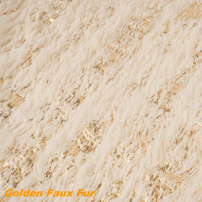 S-DEAL Golden Christmas Tree Skirt, 24 Inches Faux Fur Plush Small Tree Skirt for Holiday Home Decor Xmas