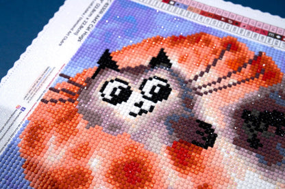 DIAMOND ART CLUB Cat Hugs Diamond Painting Kit, Fun DIY Crafts for Adults, Round Diamond Art Canvas, 9" x 9" (22.8 cm x 22.8 cm)