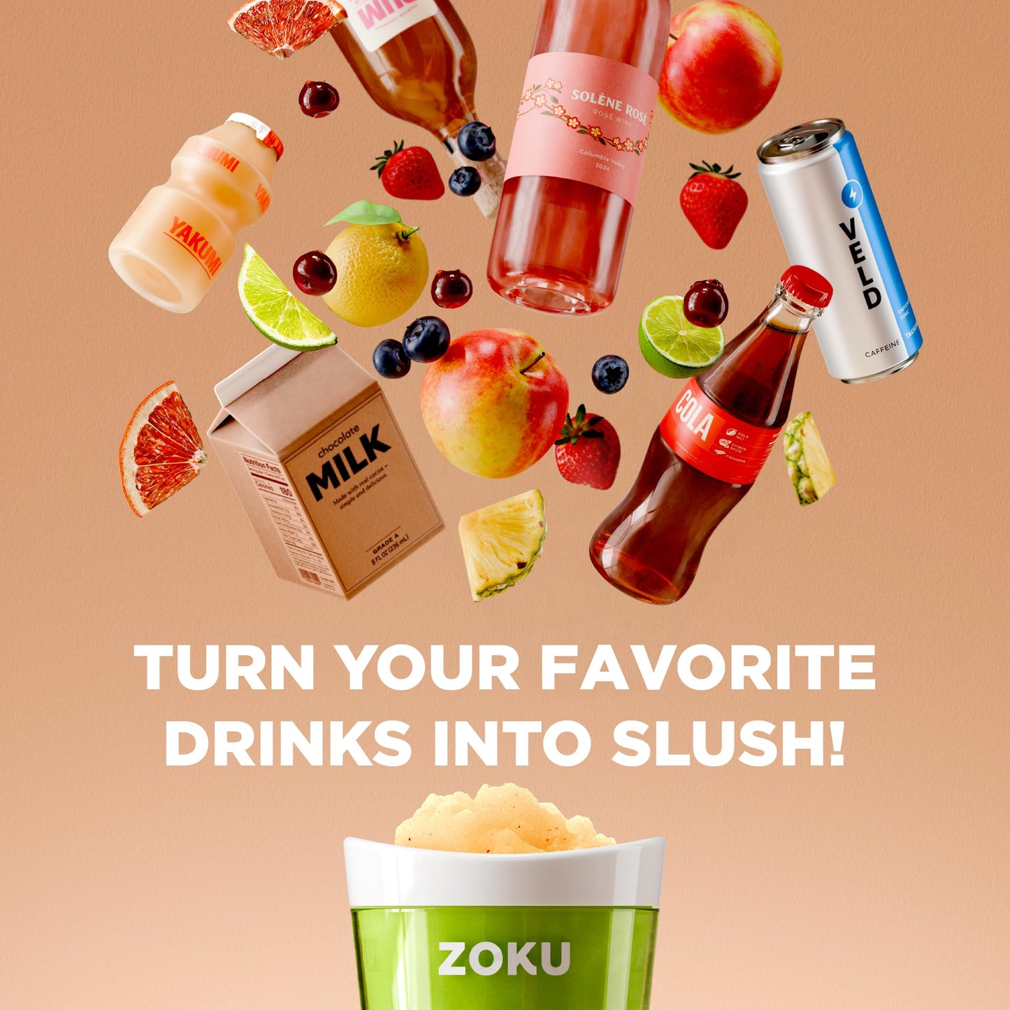 ZOKU Original Slush and Shake Maker, Compact Make and Serve Cup with Freezer Core Creates Single-Serving Smoothies, Slushies and Milkshakes in Minutes, BPA-free, Blue