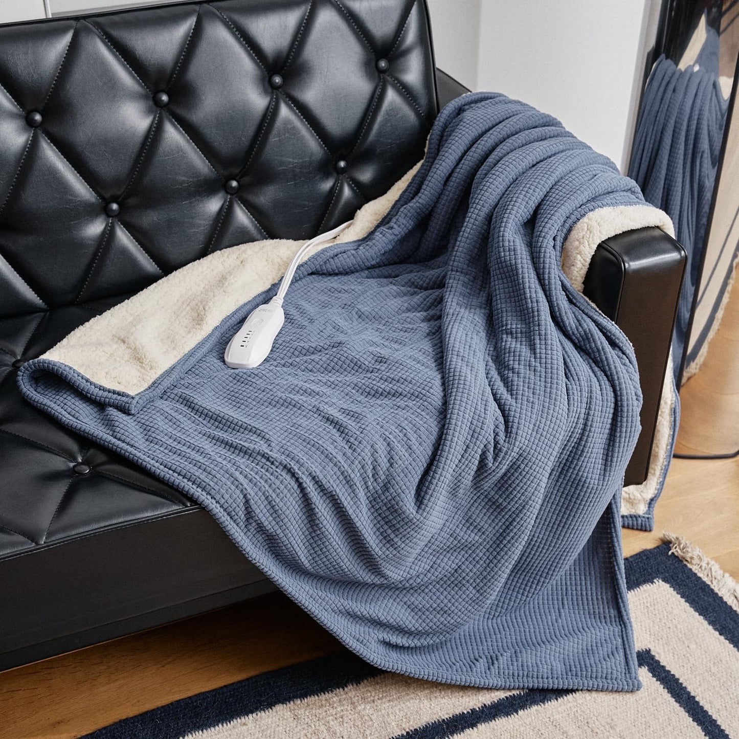 Heated Blanket Throw 50"x60", ETL & FCC Certified Electric Blanket with 3-Hour Timer Auto-Off & 5 Heating Levels, Overheat Protection, Machine Washable - Dusty Pink