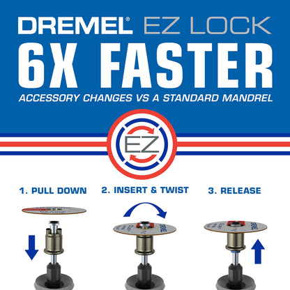 Dremel 160-Piece Rotary Tool Accessory Kit with EZ Lock Technology - 1/8" Shank - Cutting Bits, Polishing Wheel and Compound, Sanding Drums & Disc (710-08)