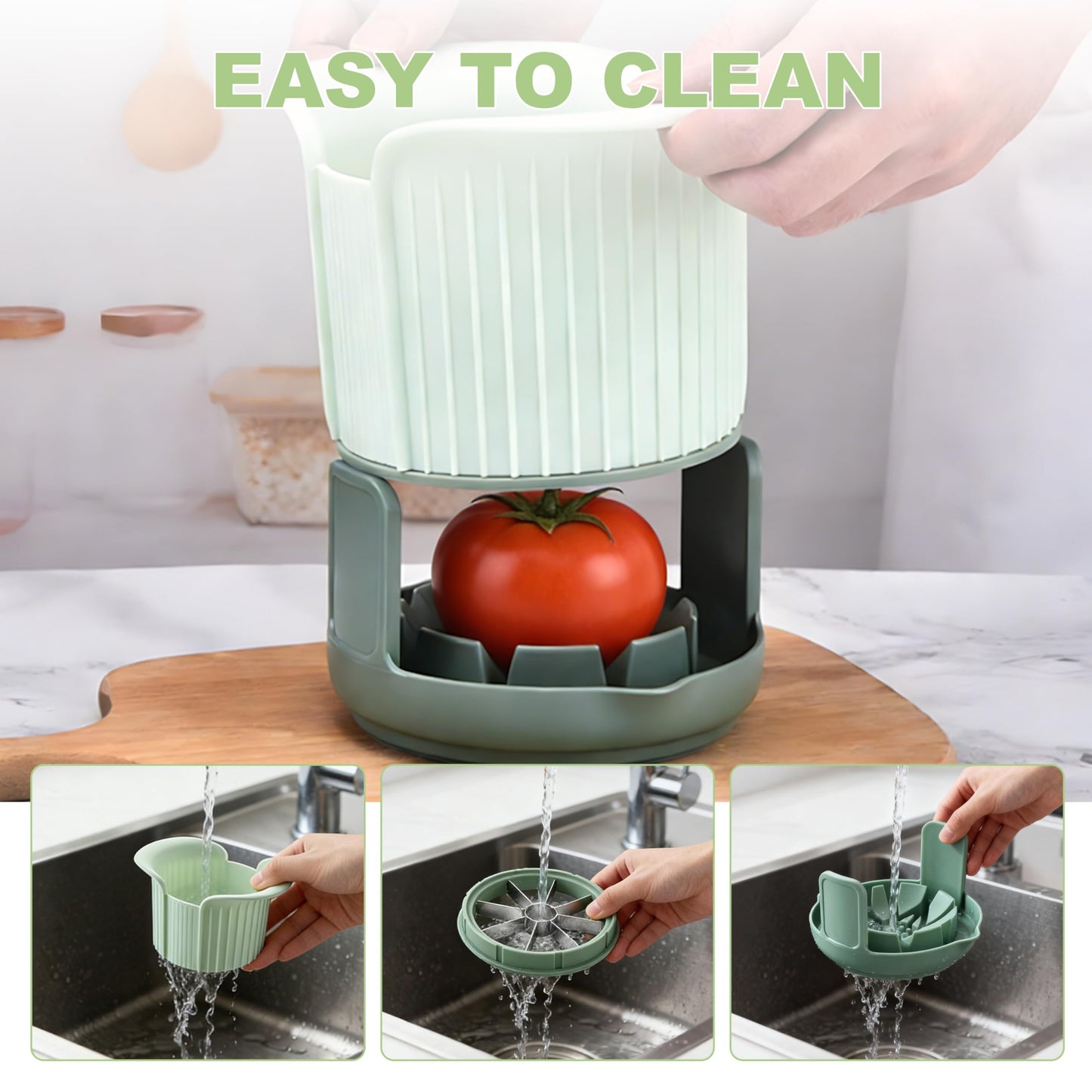 Apple Slicer, Heavy Duty Apple Corer and Slicer with Comfort Handles, 8-Slice Large Apple Slicer for Up to 3.8" Apples, with Extra Tomato & Fruit Cutting Blades