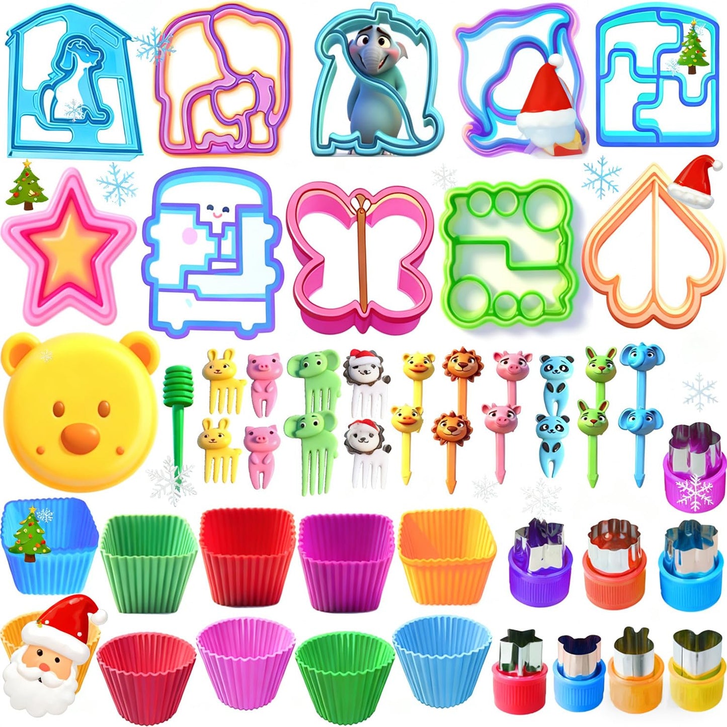 Sandwich Cutters Bread Shaped Set Vegetable Fruit Cookie Cutters - Great Christmas Xmas Gifts for Lunchbox and Bento Box