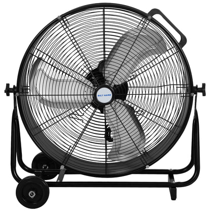 BILT HARD 24" 8100 CFM High Velocity Drum Fan, 3 Speeds Heavy Duty Tilt Metal Floor Shop Fan, Commercial Industrial Use for Garage, Factory, Warehouse, Black